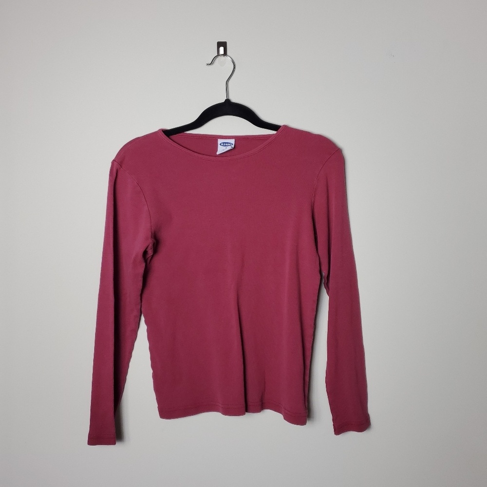 ❤ Red Long Sleeve Scoop Neck